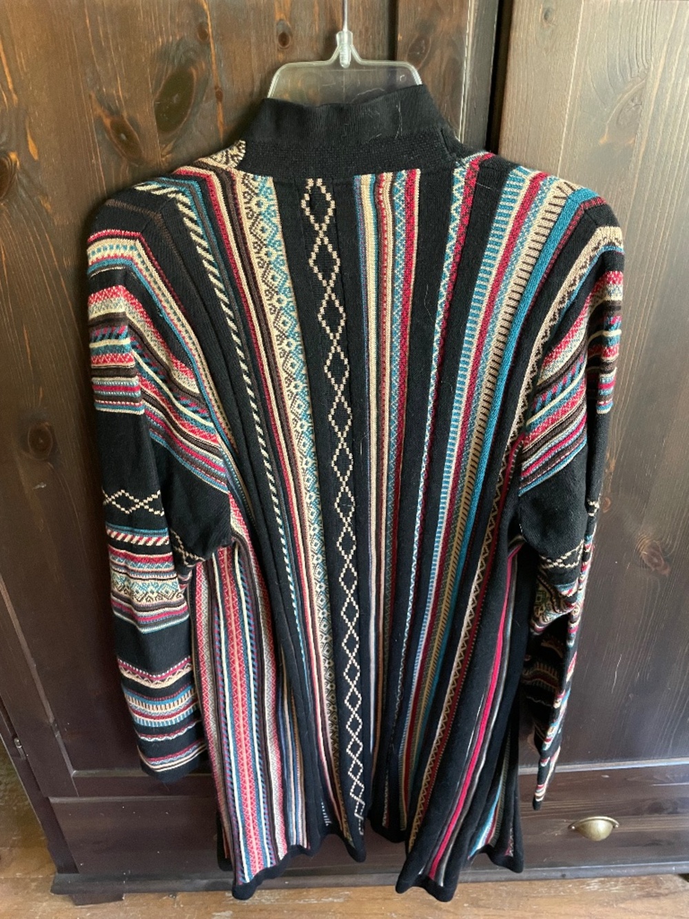 PRICE DROP! Orvis Aztec Southwestern Knit Long Open Front Wrap - Women's L - Picture 3 of 13